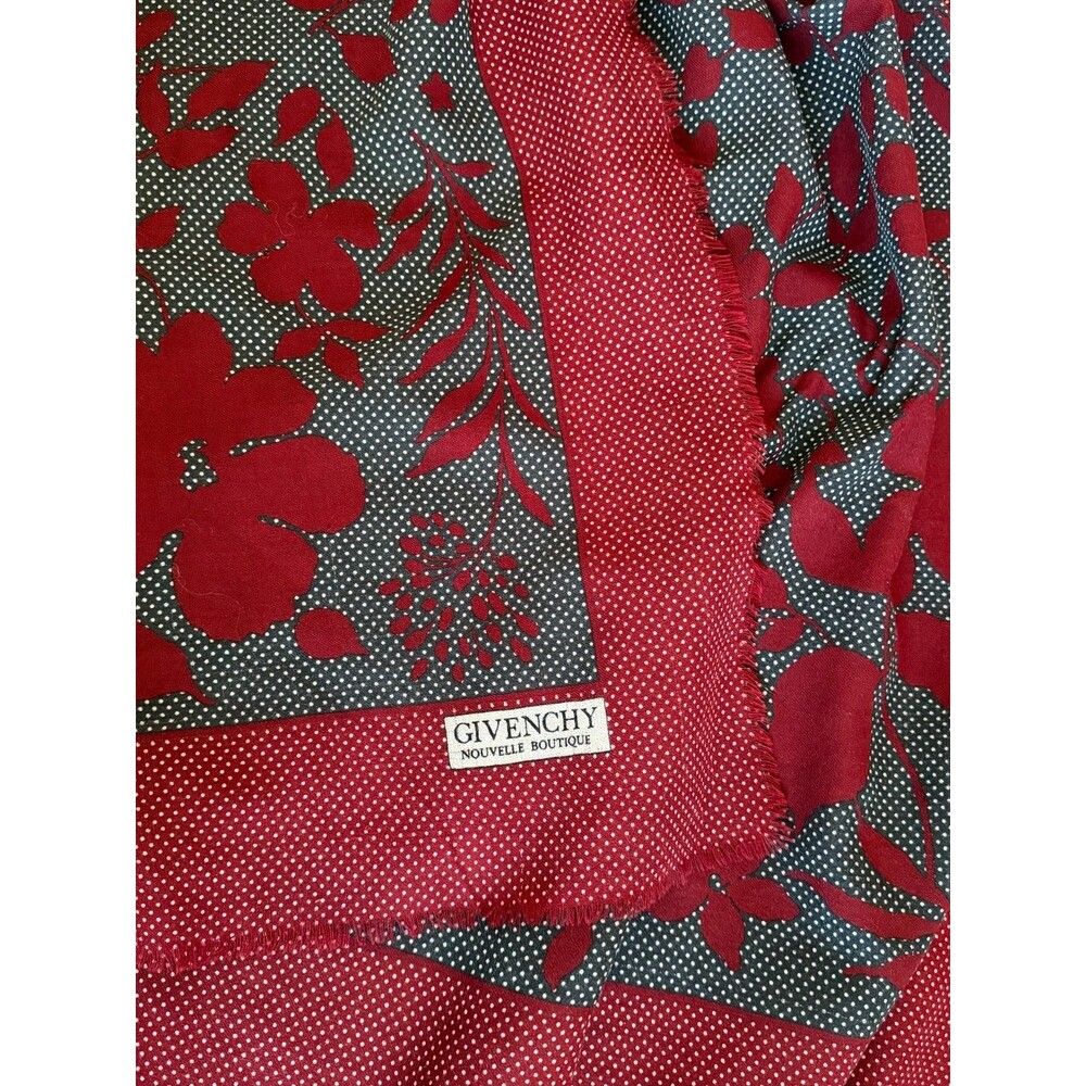 Givenchy Vintage 70's Wool Shawl Scarf 52x52 - Picture 6 of 10